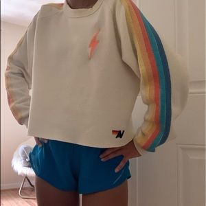 Aviator Nation Bolt Crop Crew